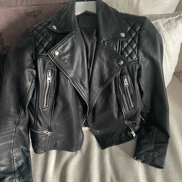 All Saints Catch Leather Biker Jacket - Picture 6 of 9
